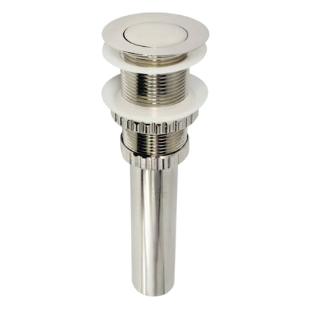 Kingston Brass Push PopUp Bathroom Sink Drain without Overflow, Polished Nickel EV8416